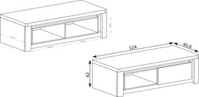 Szafka RTV stojąca VARUS 124 cm do Salonu pod Telewizor - Dąb
