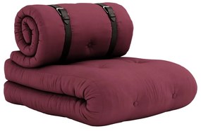 Fotel rozkładany ze skórzanym paskiem Karup Design Buckle Up Light Bordeaux