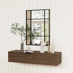 HOMCOM Lustro ścienne, dekoracyjne lustro z metalową ramą, czarne paski, szkło warstwowe, 50B x 2T x 70H cm | Aosom PL