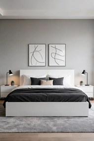 Białe łóżko jednoosobowe z materacem 100x200 cm H7-Z08