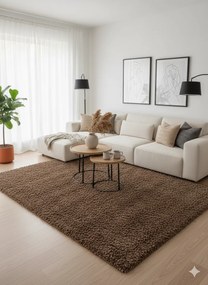 Dywan shaggy Best jednokolorowy cappuccino 100 cm x 200 cm