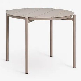 Okrągły Stół Jadalniany Ø110 Cm Z Aluminium Elton Moka Brown - Sklum