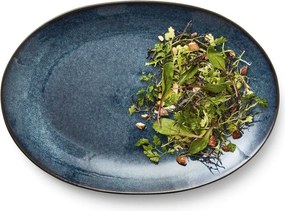 Czarno-niebieski kamionkowy talerz Gastro Dark Blue/Black – Bitz