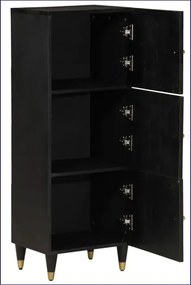 Czarna trzydrzwiowa szafka na nóżkach retro L9-P17