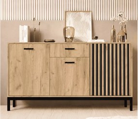 Komoda Octavio KM-1 dąb craft/czarny – nowoczesna elegancja w Twoim wnętrzu