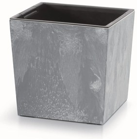 Donica ogrodowa z wkładem Urbi Square Low Beton Effect 29,5 x 29,5 x 29 cm marengo PROSPERPLAST