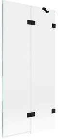 Mexen Lunar parawan nawannowy 2-skrzydłowy prawy 90 x 150 cm, transparent, czarny - 897-090-100-70-00-P