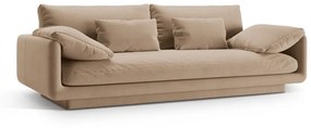 Beżowa aksamitna sofa 220 cm Torino – Micadoni