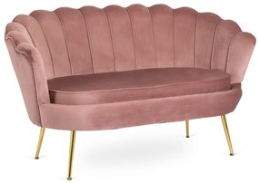 Sofa ZENDAYA Dwuosobowa Różowa Muszelka Glamour do Salonu