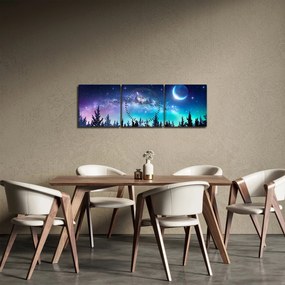 Obraz - Droga Mleczna (z zegarem) (90x30 cm)