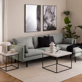 Biały stolik z blatem w dekorze marmuru 60x60 cm Barossa – Actona