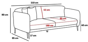 Biała rozkładana sofa 210 cm Simena – Balcab Home