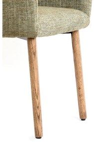 Jasnozielone tapicerowane fotele jadalniane zestaw z podłokietnikami 2 szt. Blaine – Light &amp; Living