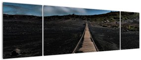 Obraz drewnianej ścieżki o zmierzchu (170x50 cm)