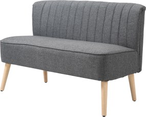 HOMCOM Sofa 2-osobowa, sofa tapicerowana o wyglądzie lnu, drewniana rama, do salonu i sypialni, 117 cm, szara