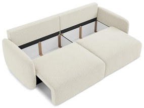 Kremowa rozkładana/ze schowkiem sofa 238 cm Kalena – Makamii