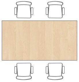 Stół do jadalni TRIVIA, szara konstrukcja, 1200  x  800 mm, brzoza
