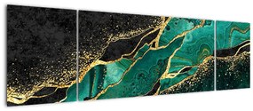 Obraz - Marmurki olejno-złote (170x50 cm)