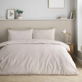 Beżowa pościel jednoosobowa 135x200 cm Epping Textured Stripe – Catherine Lansfield