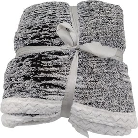 Koc z owczej wełny Marmur czarny, 150 x 200 cm