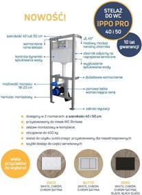 Zestaw podtynkowy WC Stelaż IPPO z miską wiszącą WC DECOS MINI SLIM  rimless z deską wolnoopadającą