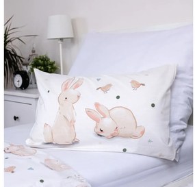 PrzytulneMieszkanie.pl PrzytulneMieszkanie.pl Bawełniana pościel do łóżeczka BUNNIES biała Rozmiar pościeli: 40 x 60 cm | 100 x 135 cm