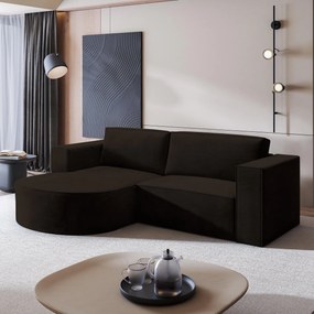Masseno Narożnik SORELA z funkcją spania i pojemnikiem na pościel Narozniki L, Rozkładana sofa - Brązowy, MONOLITH 29