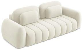 Beżowa sofa rozkładana z materiału bouclé ze schowkiem 266 cm Pele – Makamii