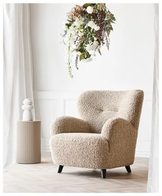 Jasnobrązowy fotel z materiału bouclé Lunaro – House Nordic