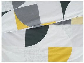 Żółto-szara pościel jednoosobowa z kory 140x200 cm Geometries – B.E.S.