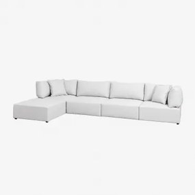 Sofa Modułowa 4-częściowa Z 2 Fotelami Narożnymi I Pufem Kata Beżowy Krem - Sklum