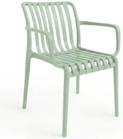 Plastowe krzesło TREGO z podłokietnikami, zielone