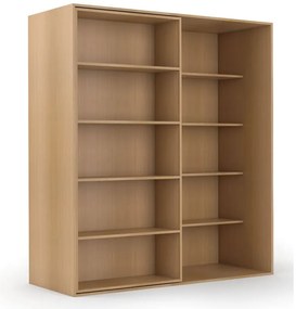 Dwurzędowa biblioteka przesuwna DOUBLE, 1800 x 700 x 2000 mm, buk
