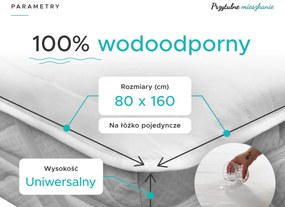 Nieprzemakalny ochraniacz na materac PIKOWANY 80 x 160 cm