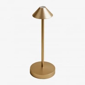 Bezprzewodowa Lampa Stołowa Led Z Żelaza Emilija Złoto - Sklum