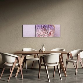 Obraz szczegółu kwiatu róży (z zegarem) (90x30 cm)