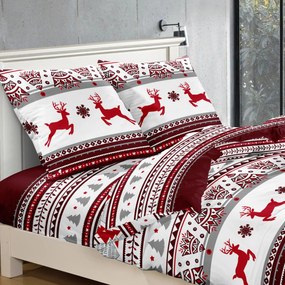 PrzytulneMieszkanie.pl PrzytulneMieszkanie.pl Pościel z mikrofibry  JELEŃ I PŁATEK czerwona