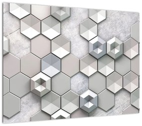 Obraz na szkle - abstrakcja 3D (70x50 cm)