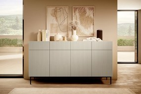 Komoda z szufladami Nicole 200 cm - kaszmir / czarne nóżki
