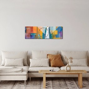 Obraz - Geometryczny anioł (z zegarem) (90x30 cm)