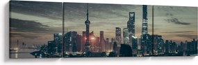 Obraz miasta o zmierzchu (170x50 cm)