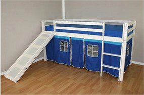 Łóżko piętrowe dla dzieci 208x110x97 cm białe niebieskie