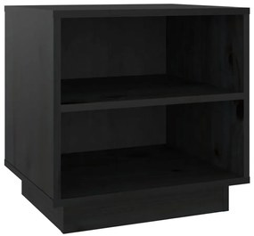 Czarny drewniany stolik nocny skandynawski R0-H84