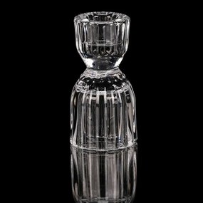 Świecznik szklany 10 cm na świecę stożkową, przezroczysty