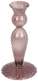 Brązowy szklany świecznik PT LIVING Swirl, wys. 17 cm