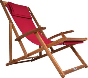 Leżak ogrodowy SIENA, 94x60x94cm, czerwona Casaria