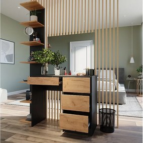 Toaletka antracyt/złoty dąb 90x40x75 sherry