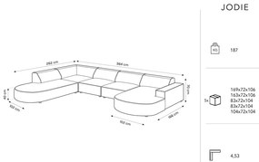 Beżowy narożnik (lewostronny) z materiału bouclé Jodie – Micadoni Home