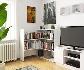 Biały rozsuwany regał z półkami - Fomis 4X