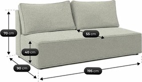 Sofa z Funkcją Spania MAVIA Szara Boucle Nowoczesna
